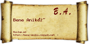 Bene Anikó névjegykártya