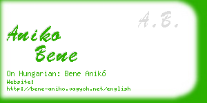 aniko bene business card